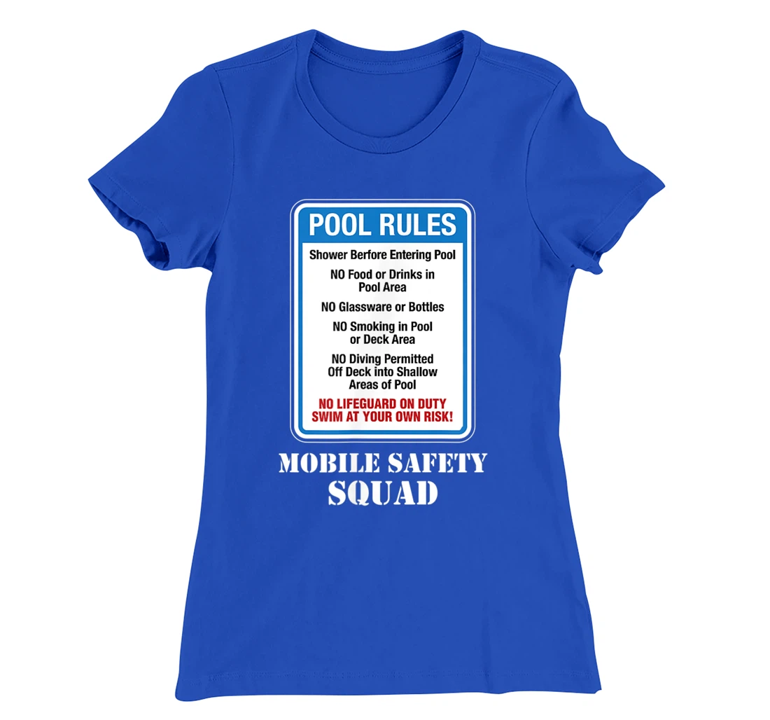 Swimming Pool Rules Sign Lifeguard Duty Diving Safety First T-Shirt, Women T-Shirt