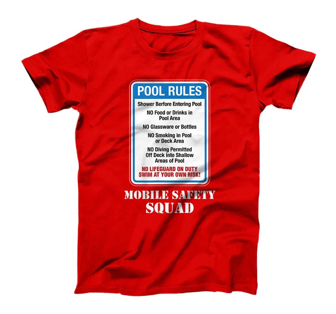 Swimming Pool Rules Sign Lifeguard Duty Diving Safety First T-Shirt, Women T-Shirt