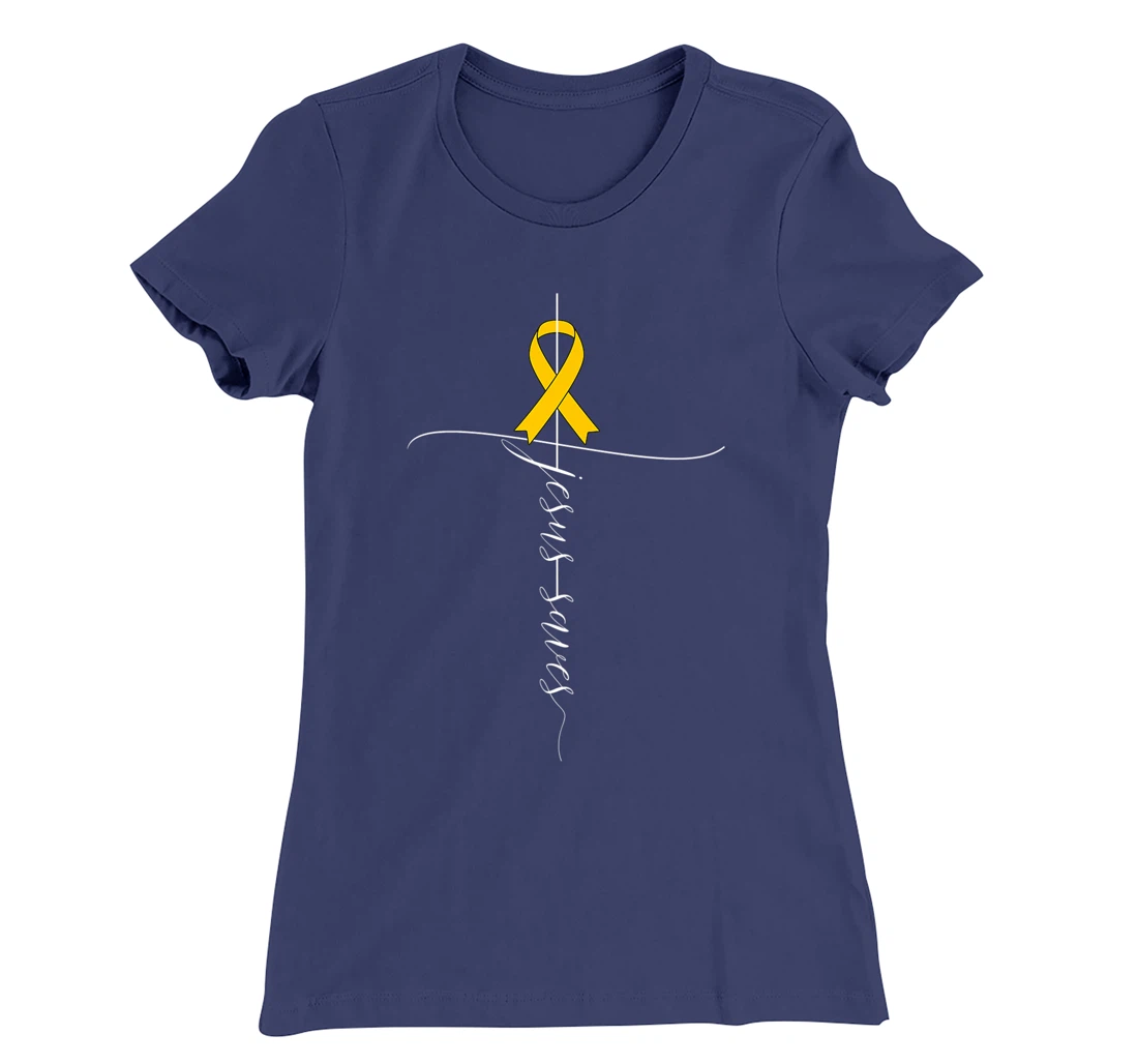 Appendix Cancer Awareness Jesus Saves Christian T-Shirt, Women T-Shirt