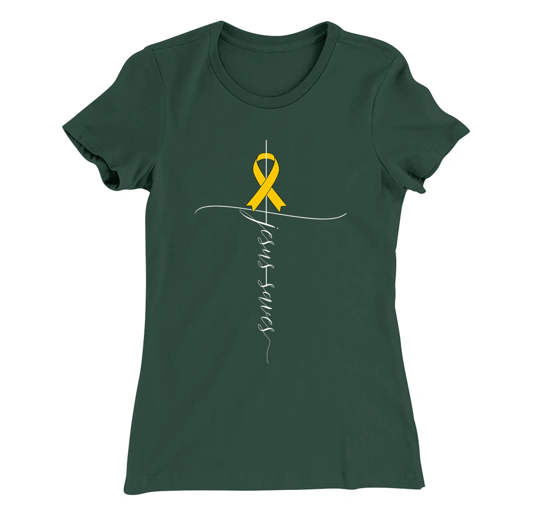 Appendix Cancer Awareness Jesus Saves Christian T-Shirt, Women T-Shirt