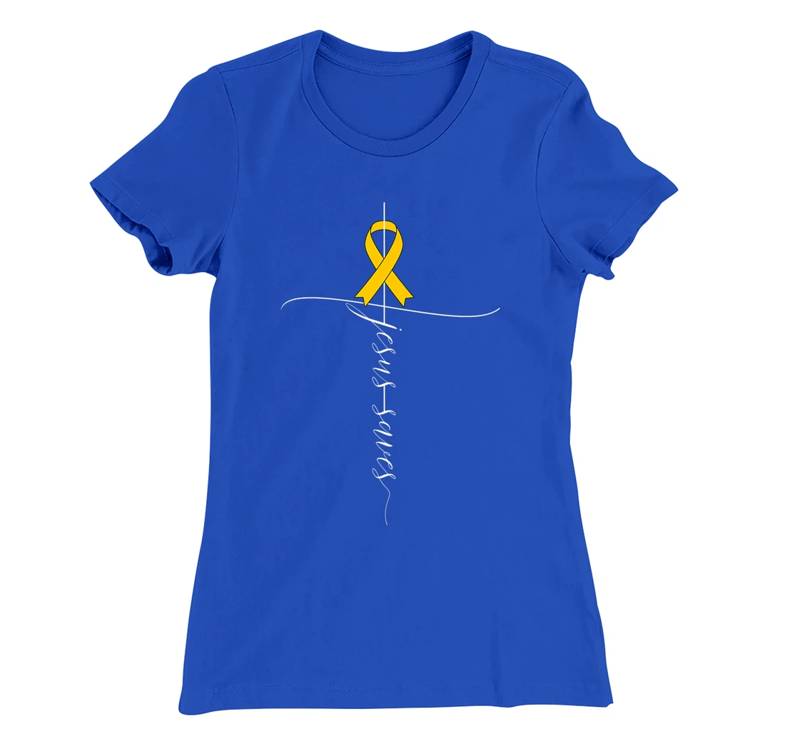 Appendix Cancer Awareness Jesus Saves Christian T-Shirt, Women T-Shirt