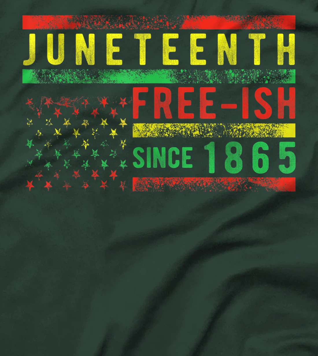 Juneteenth Free-ish Since 1865 USA Flag Pride Black History T-Shirt, Women T-Shirt