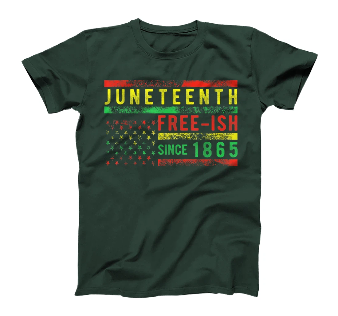 Juneteenth Free-ish Since 1865 USA Flag Pride Black History T-Shirt, Women T-Shirt