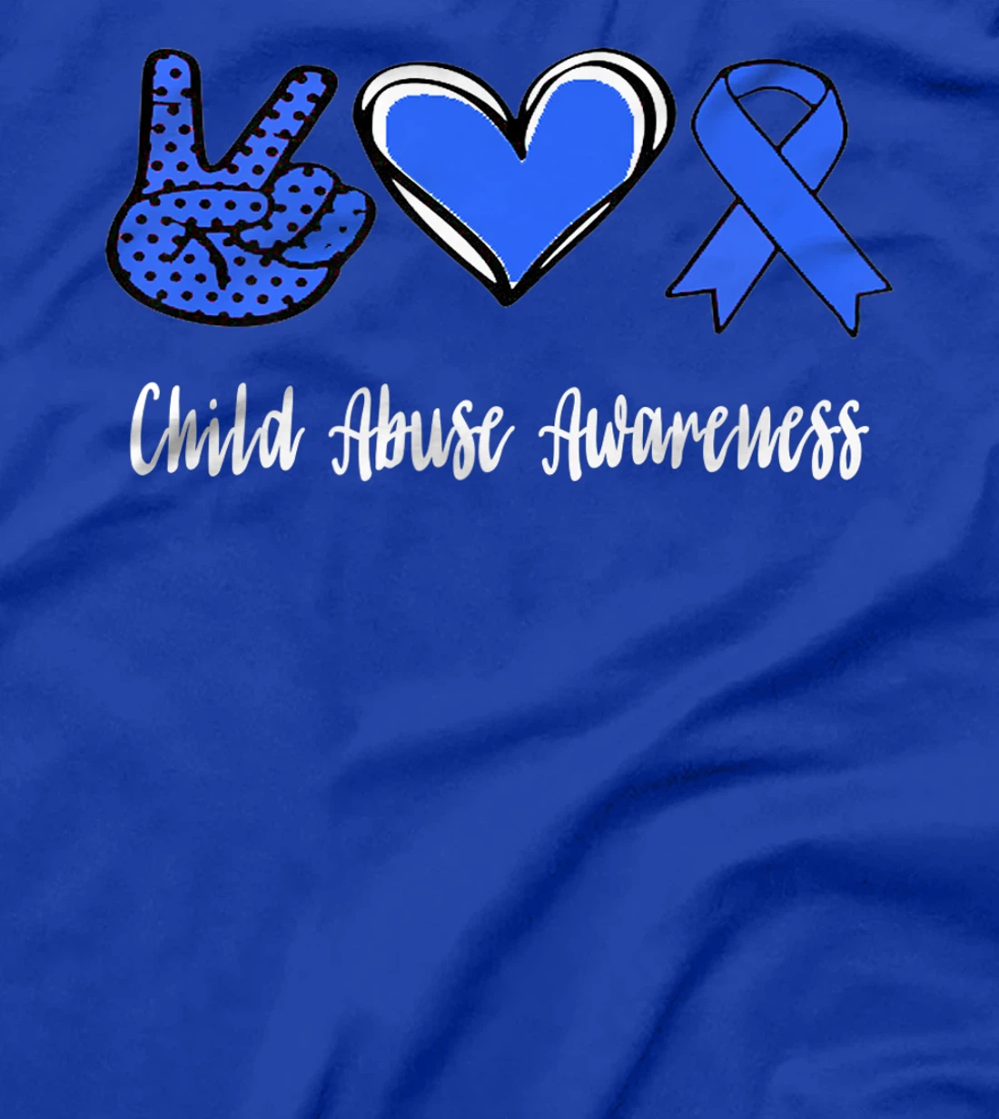 Peace Love Hope Child Abuse Awareness Blue Ribbon T-Shirt, Women T-Shirt