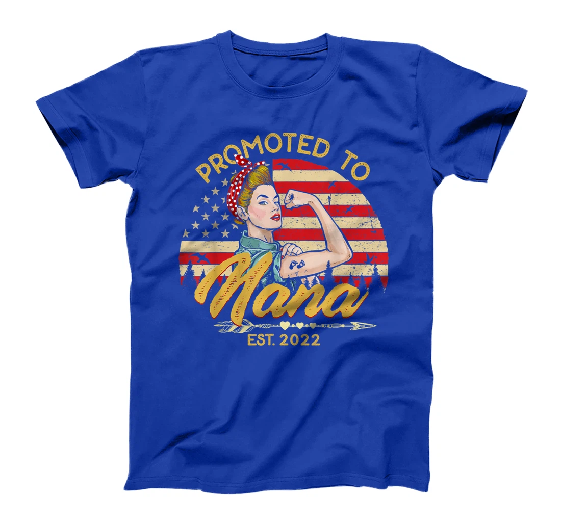 Promoted to Nana Est 2022 Women USA Flag First Time Grandma T-Shirt