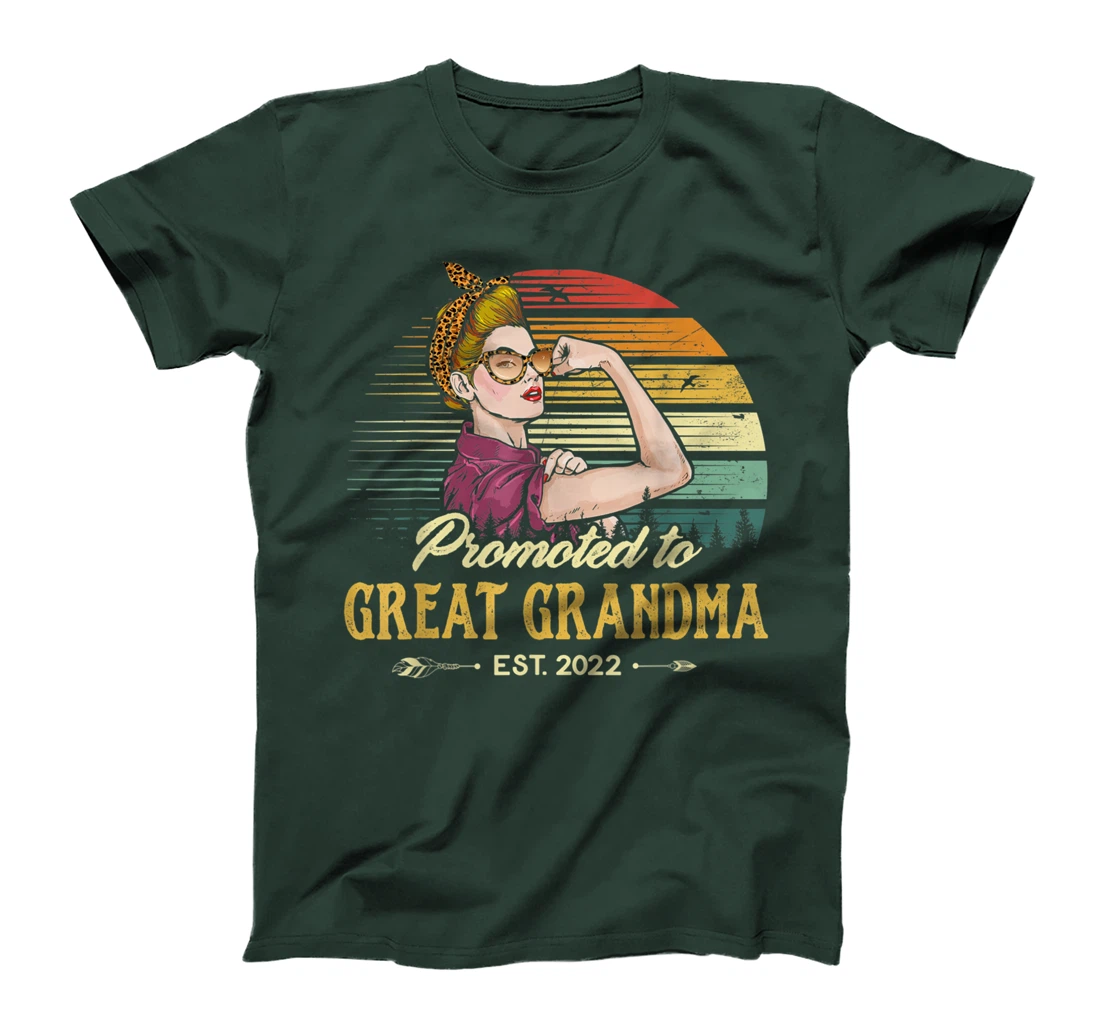 Promoted to Great Grandma Est 2022 Women First Time Grandma T-Shirt