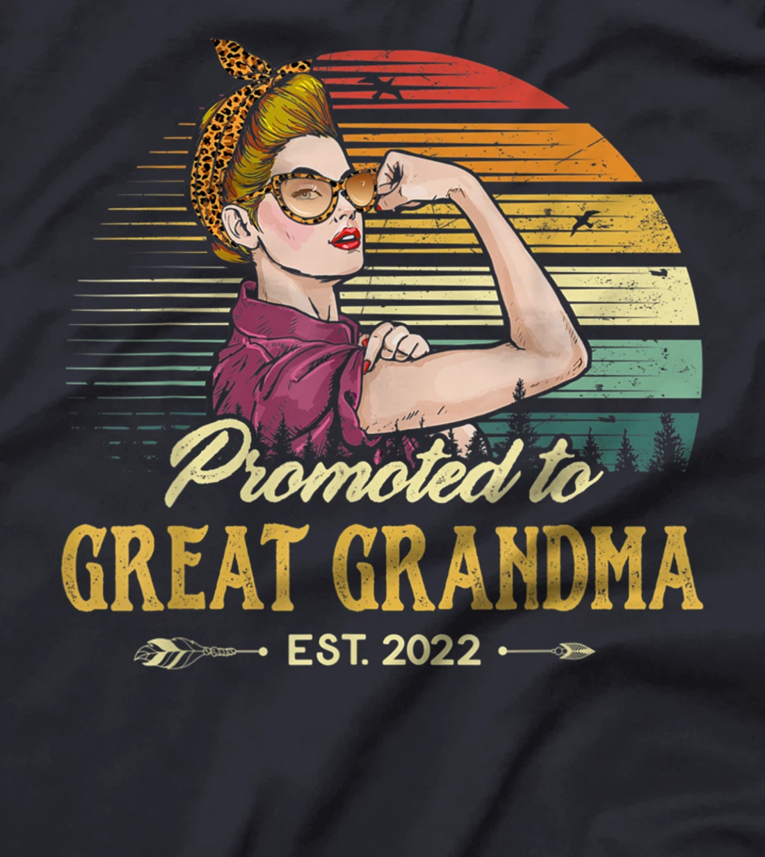 Promoted to Great Grandma Est 2022 Women First Time Grandma T-Shirt