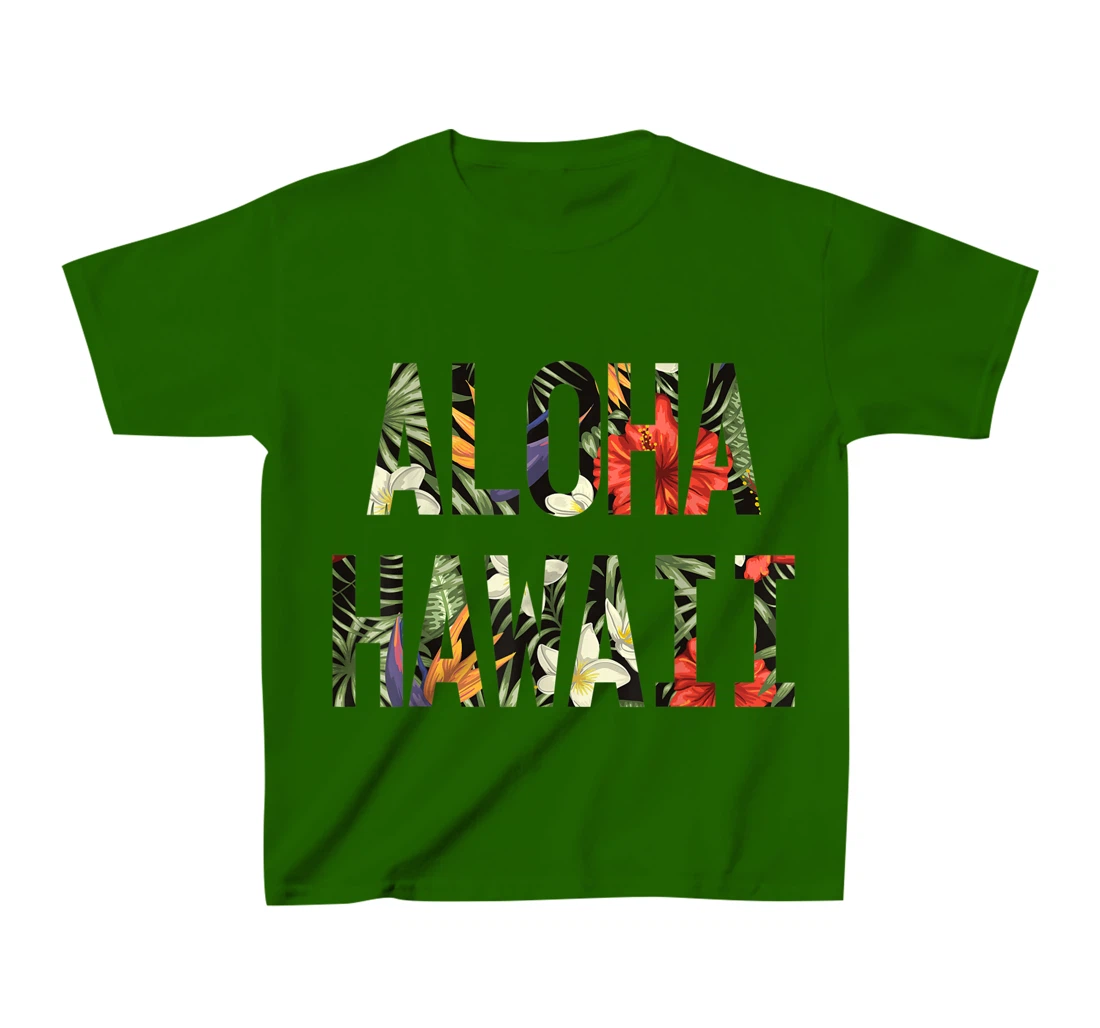 Floral Tropical Summer Aloha Hawaii T-Shirt, Kid T-Shirt and Women T-Shirt