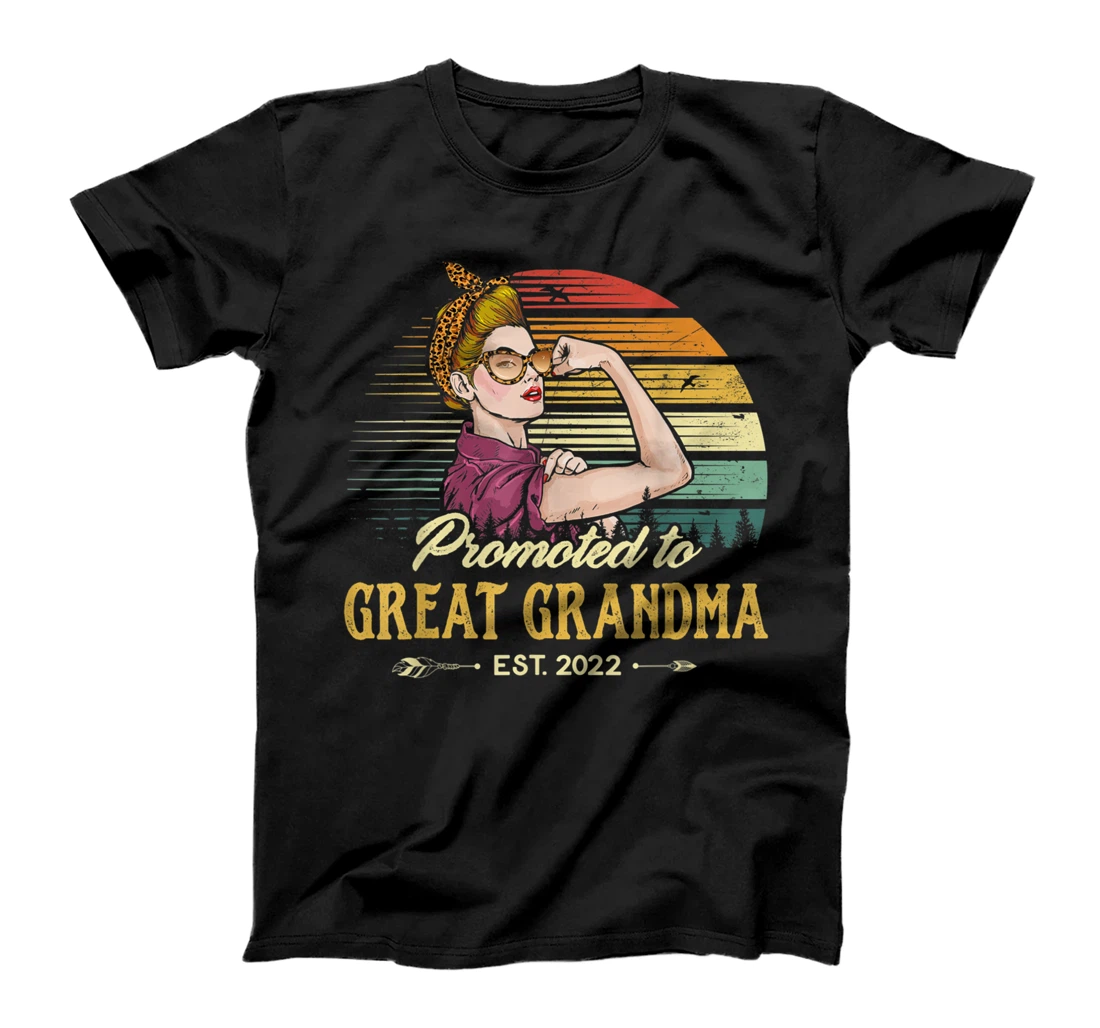 Promoted to Great Grandma Est 2022 Women First Time Grandma T-Shirt
