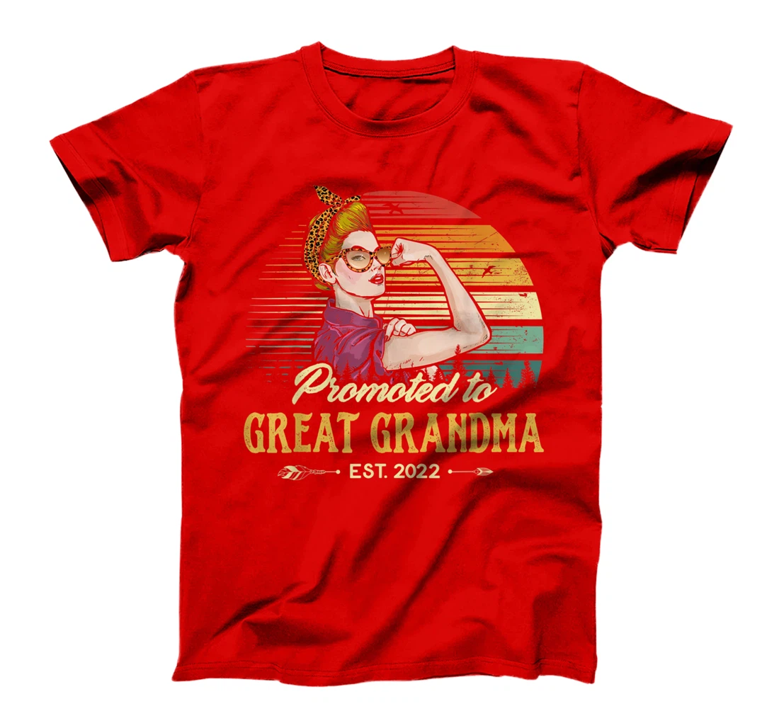 Promoted to Great Grandma Est 2022 Women First Time Grandma T-Shirt