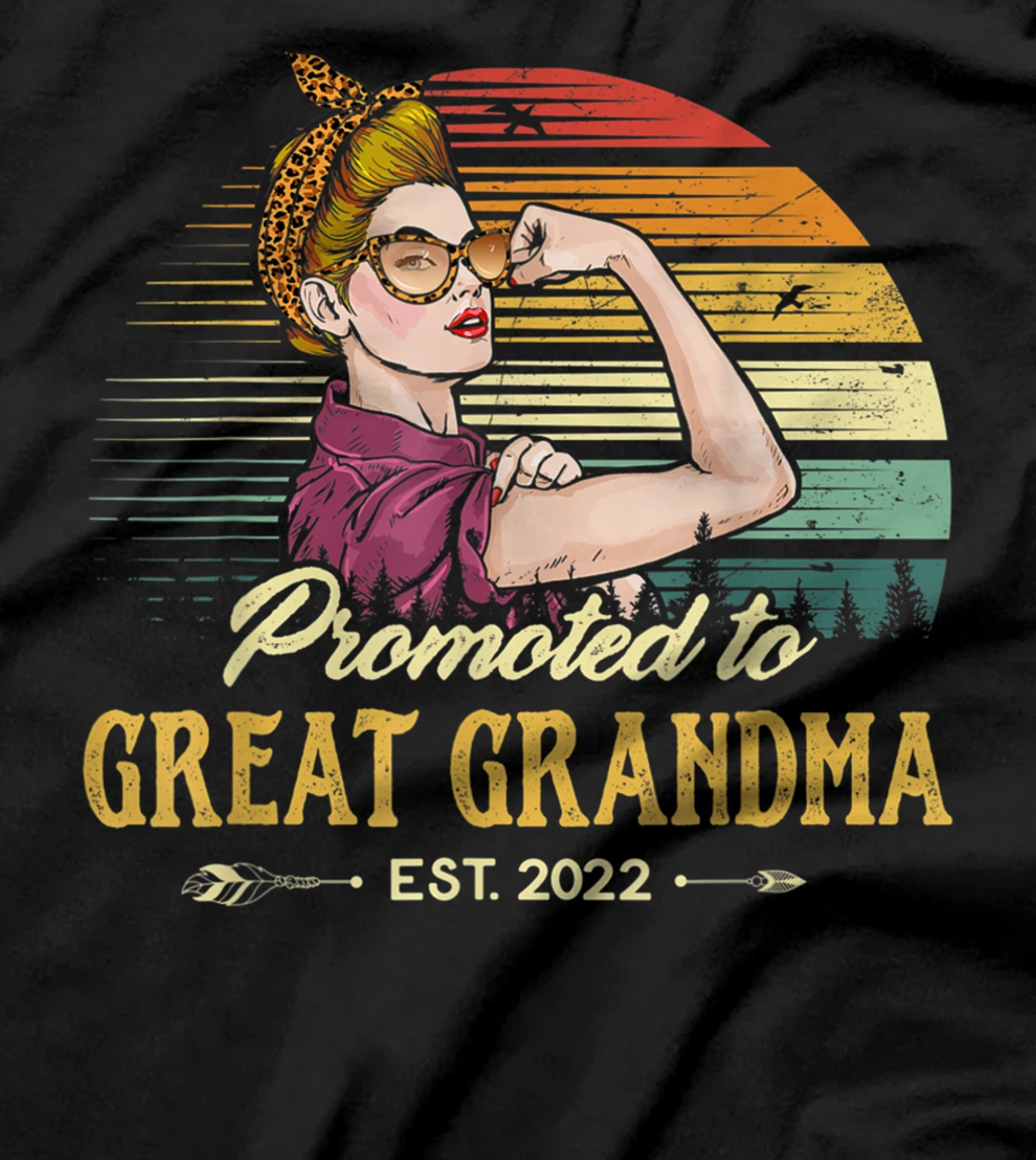 Promoted to Great Grandma Est 2022 Women First Time Grandma T-Shirt