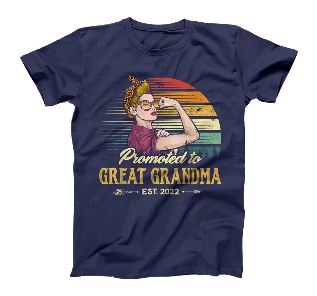Promoted to Great Grandma Est 2022 Women First Time Grandma T-Shirt