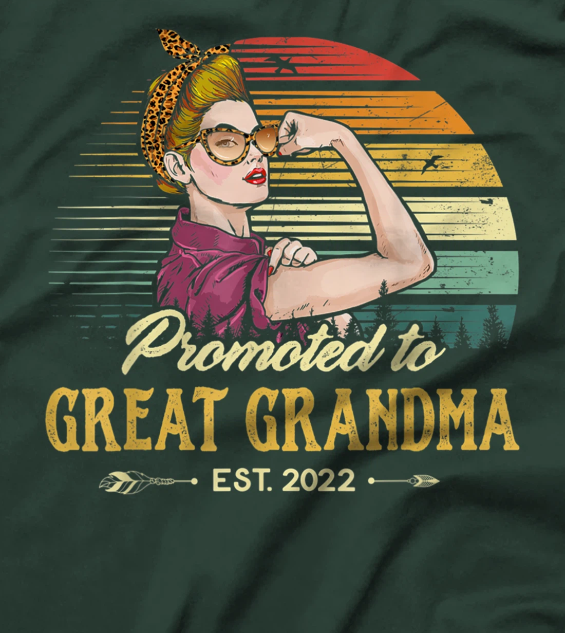 Promoted to Great Grandma Est 2022 Women First Time Grandma T-Shirt