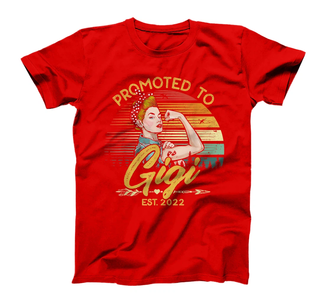 Promoted to Gigi Est 2022 Women Vintage First Time Grandma T-Shirt