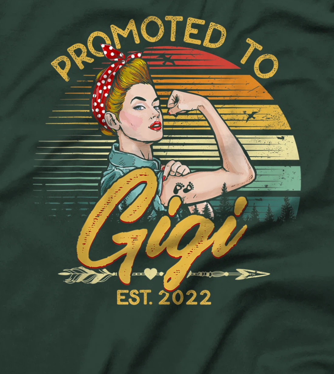 Promoted to Gigi Est 2022 Women Vintage First Time Grandma T-Shirt