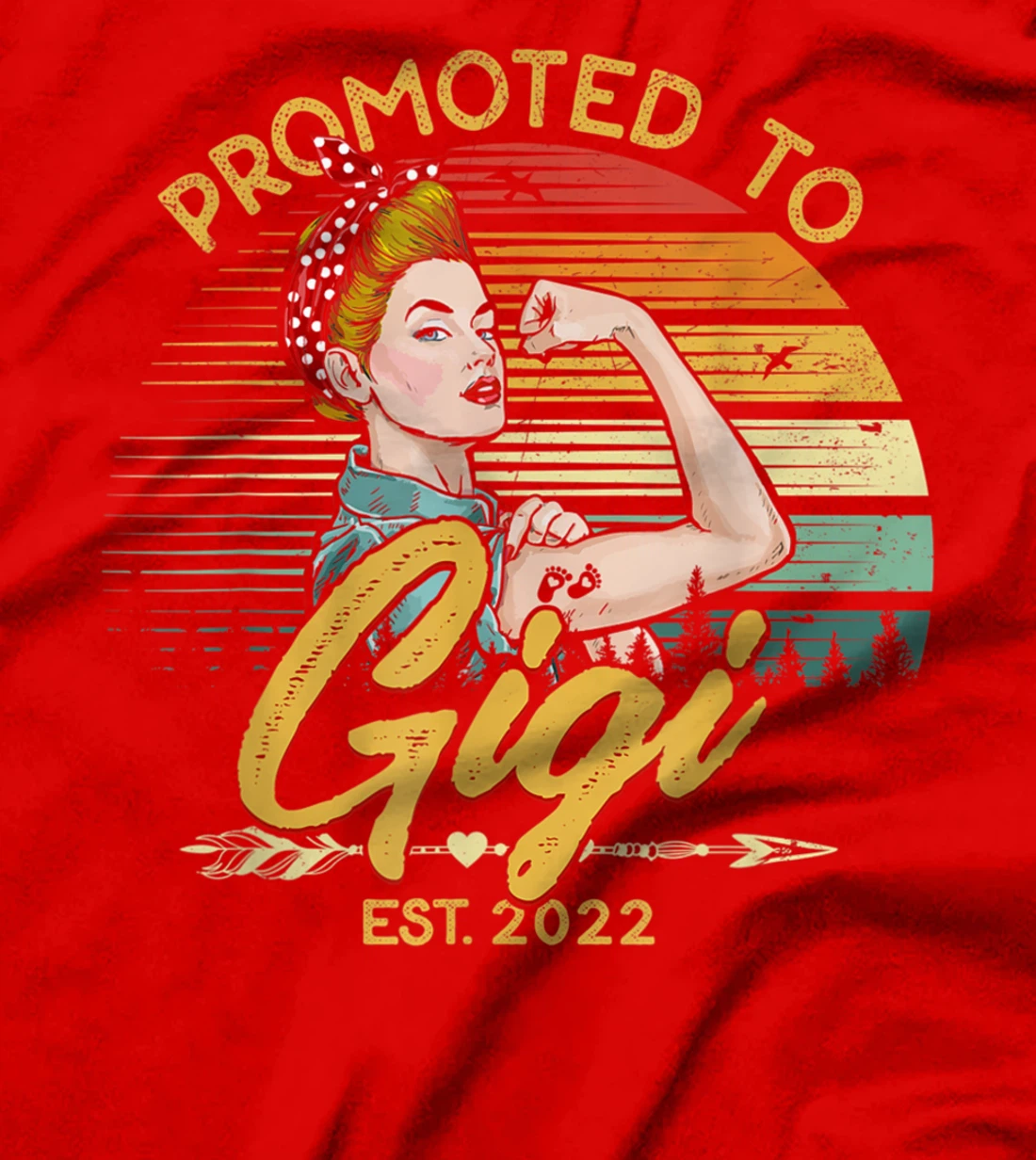 Promoted to Gigi Est 2022 Women Vintage First Time Grandma T-Shirt