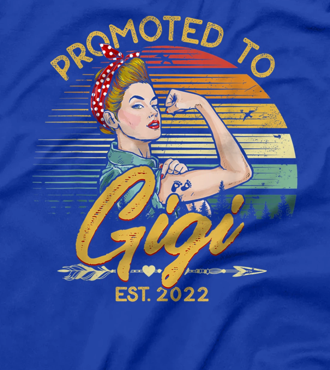 Promoted to Gigi Est 2022 Women Vintage First Time Grandma T-Shirt