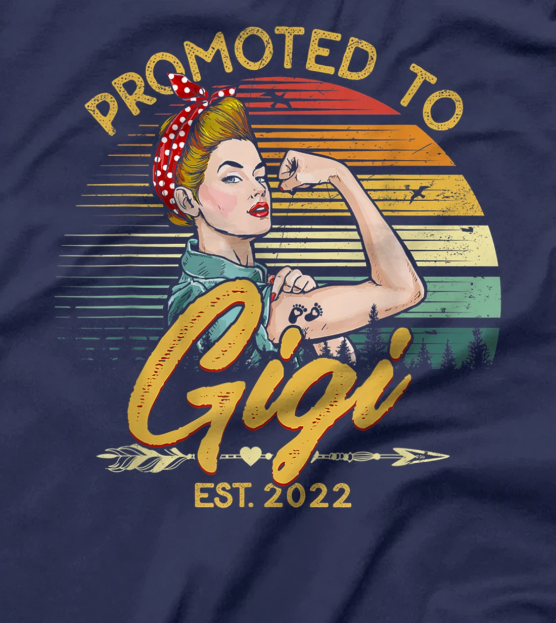 Promoted to Gigi Est 2022 Women Vintage First Time Grandma T-Shirt
