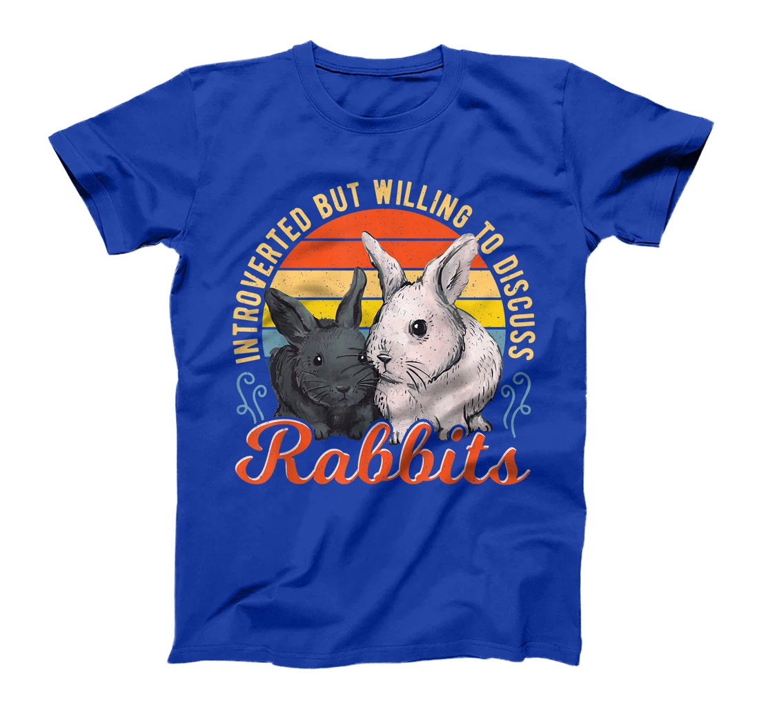 Introverted but Willing to Discuss Rabbits Bunny Pet Retro T-Shirt, Kid T-Shirt and Women T-Shirt