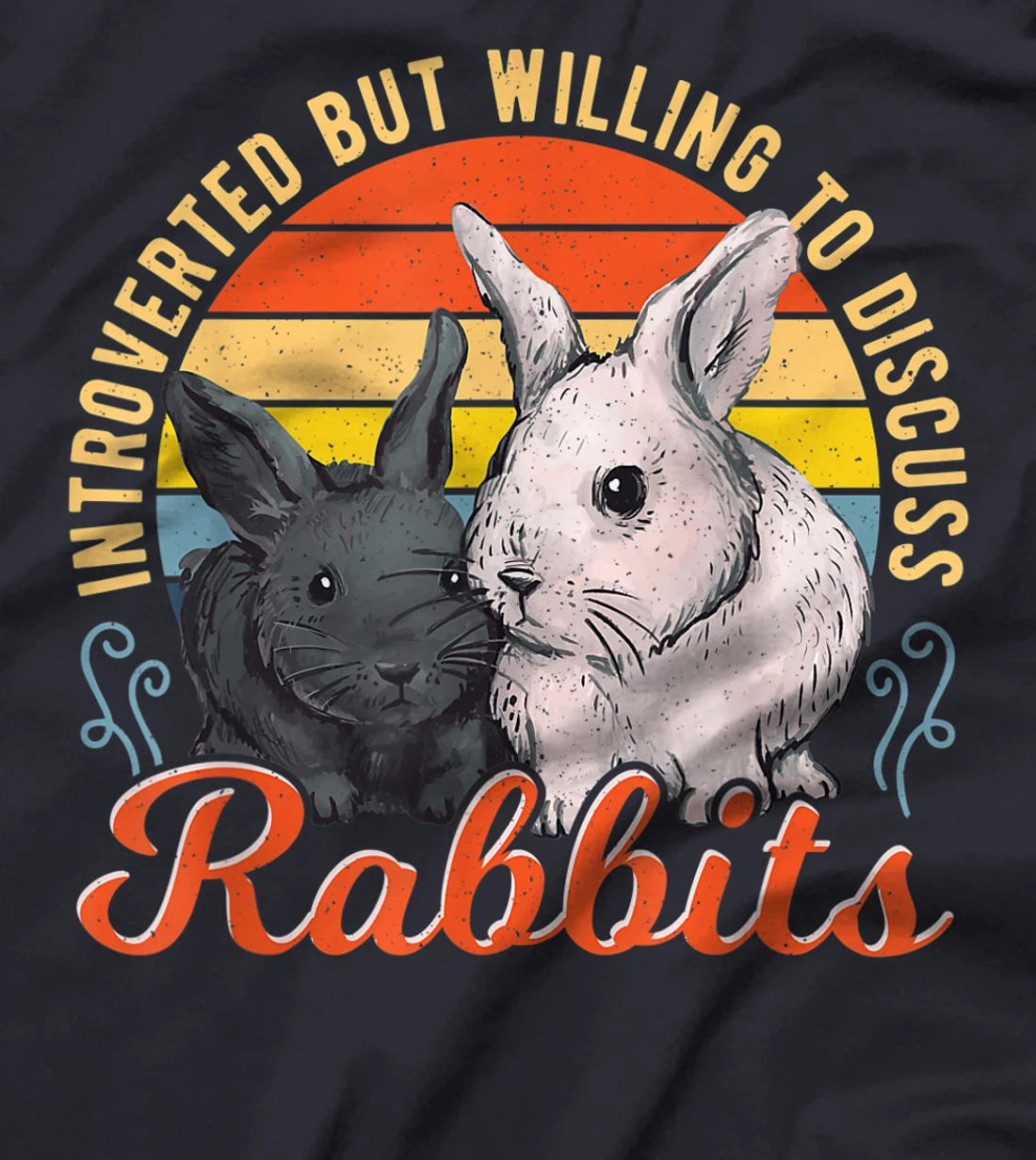 Introverted but Willing to Discuss Rabbits Bunny Pet Retro T-Shirt, Kid T-Shirt and Women T-Shirt