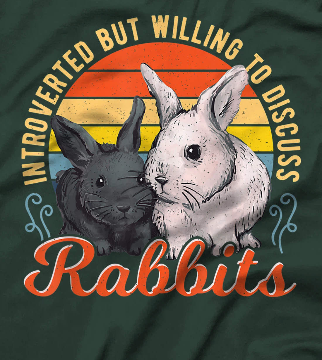 Introverted but Willing to Discuss Rabbits Bunny Pet Retro T-Shirt, Kid T-Shirt and Women T-Shirt
