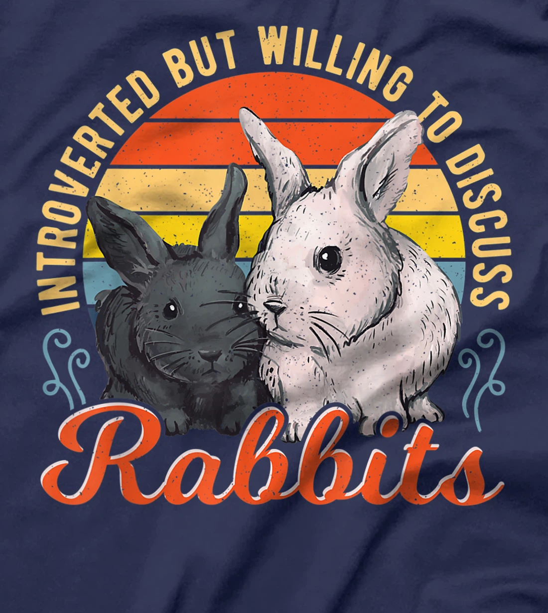 Introverted but Willing to Discuss Rabbits Bunny Pet Retro T-Shirt, Kid T-Shirt and Women T-Shirt