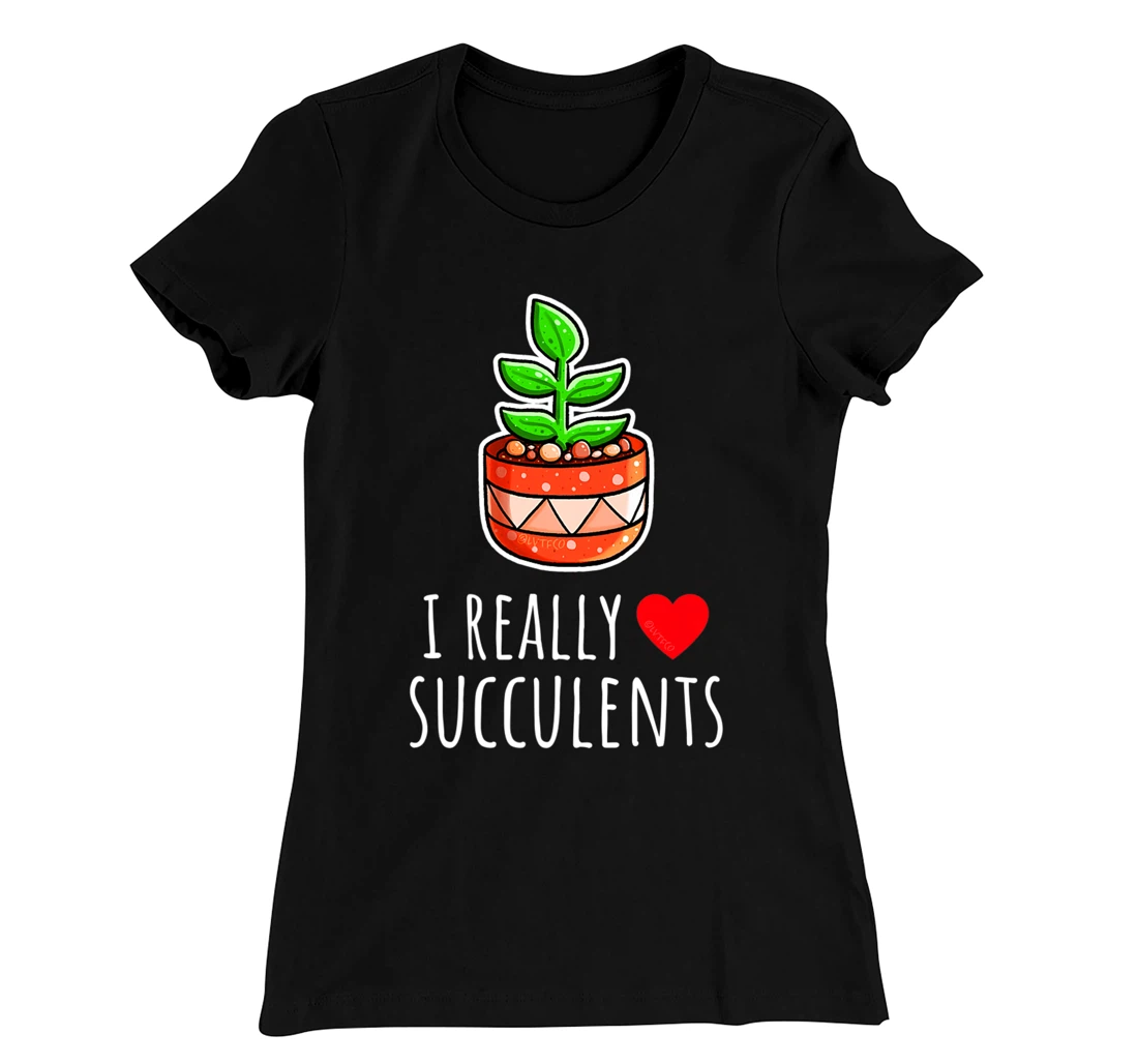 I Really Love Succulents Cute Minimalist Illustration T-Shirt, Kid T-Shirt and Women T-Shirt