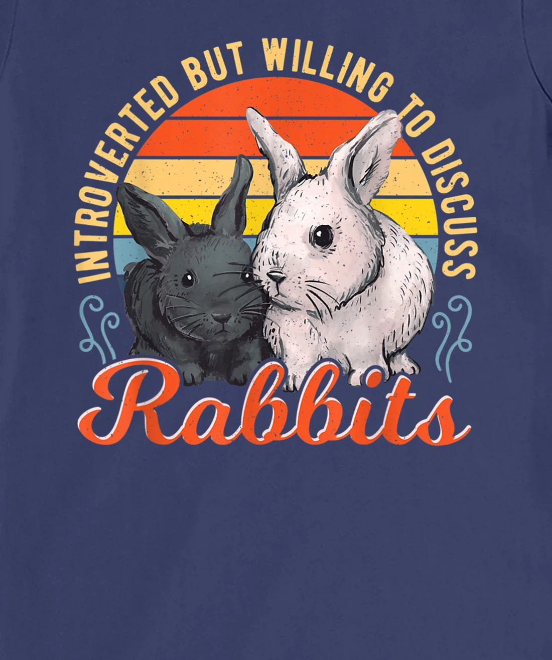 Introverted but Willing to Discuss Rabbits Bunny Pet Retro T-Shirt, Kid T-Shirt and Women T-Shirt