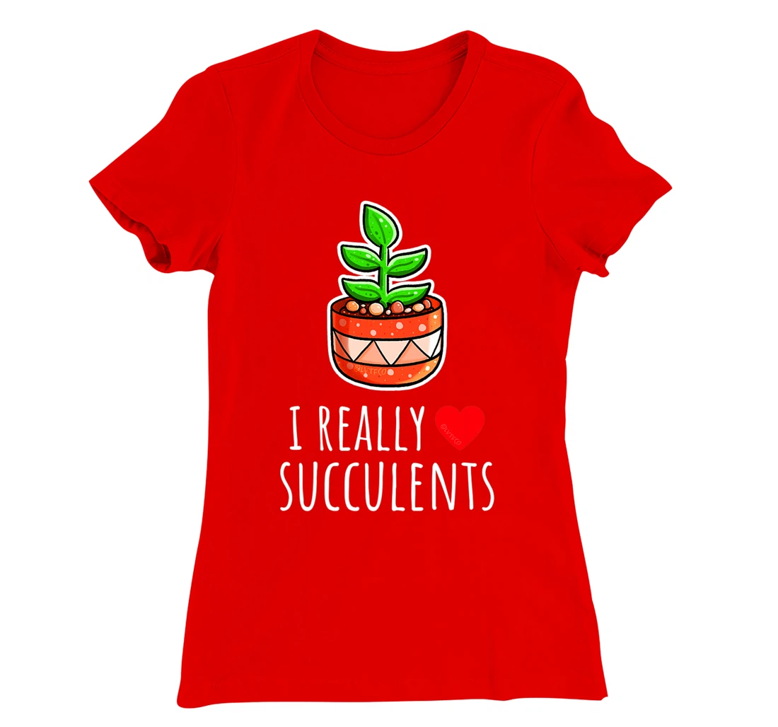 I Really Love Succulents Cute Minimalist Illustration T-Shirt, Kid T-Shirt and Women T-Shirt