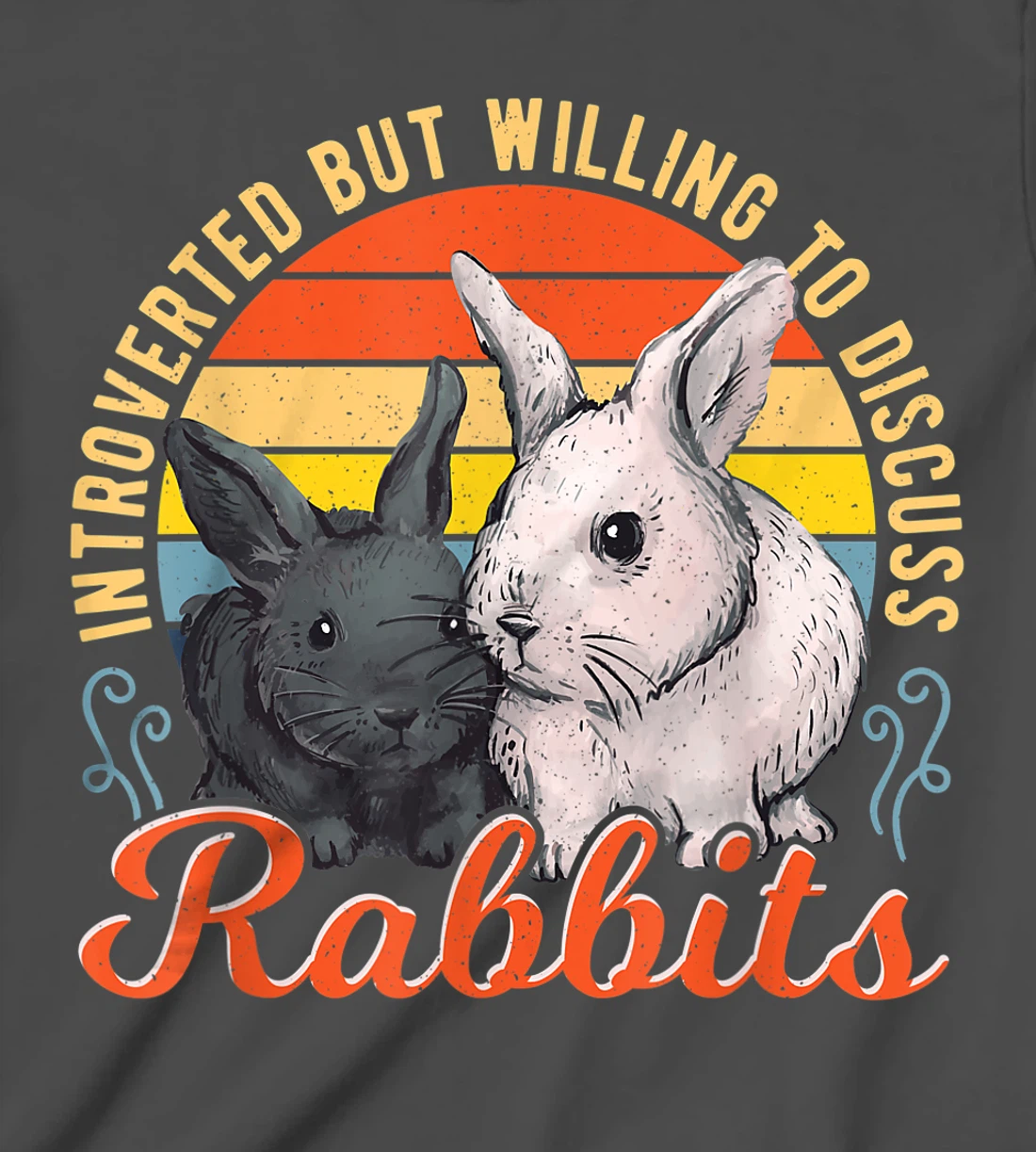 Introverted but Willing to Discuss Rabbits Bunny Pet Retro T-Shirt, Kid T-Shirt and Women T-Shirt