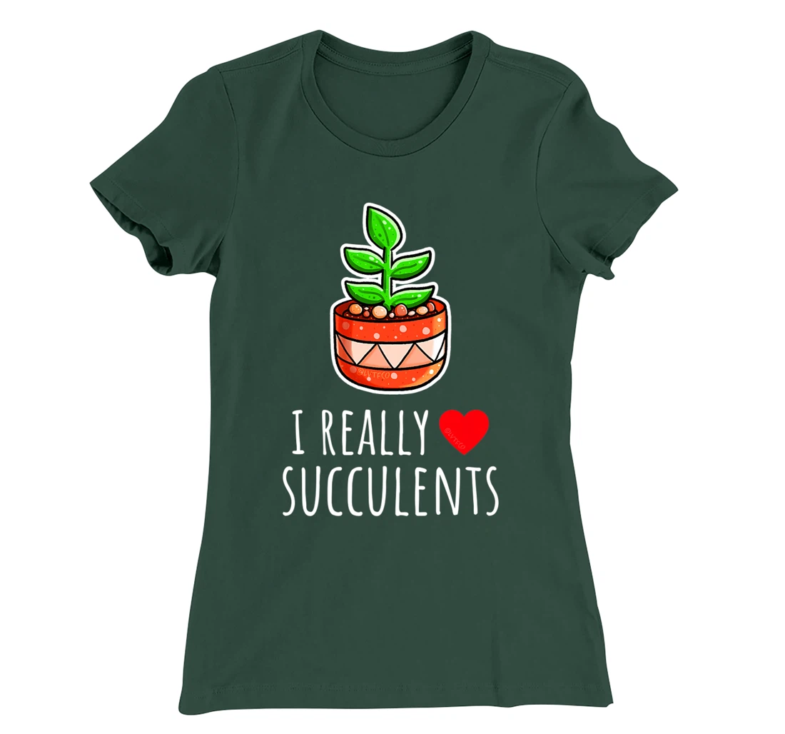 I Really Love Succulents Cute Minimalist Illustration T-Shirt, Kid T-Shirt and Women T-Shirt