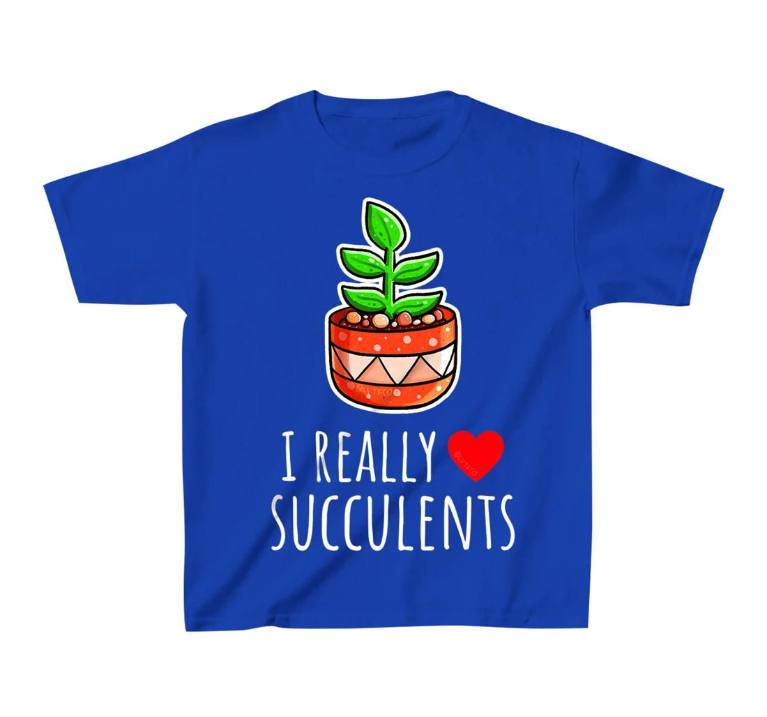 I Really Love Succulents Cute Minimalist Illustration T-Shirt, Kid T-Shirt and Women T-Shirt