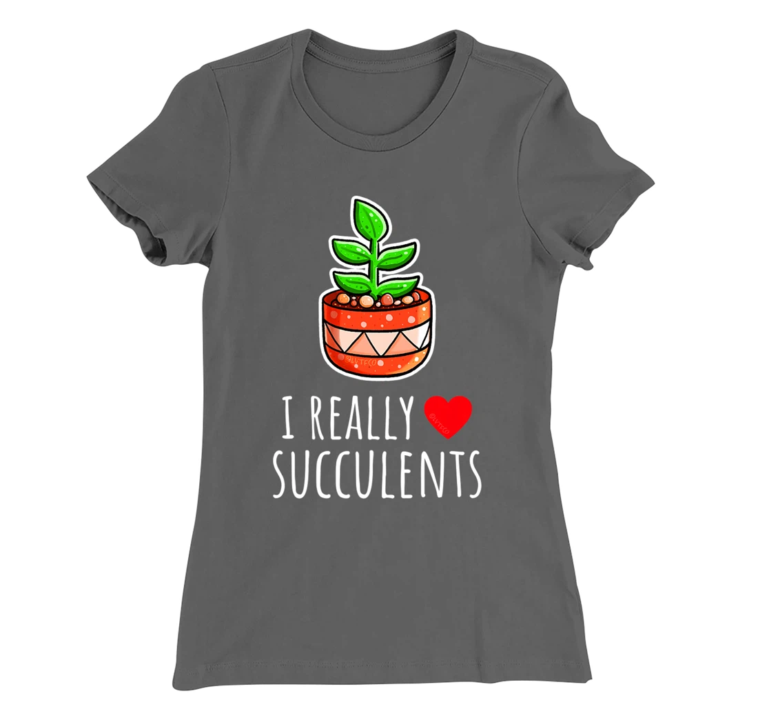 I Really Love Succulents Cute Minimalist Illustration T-Shirt, Kid T-Shirt and Women T-Shirt