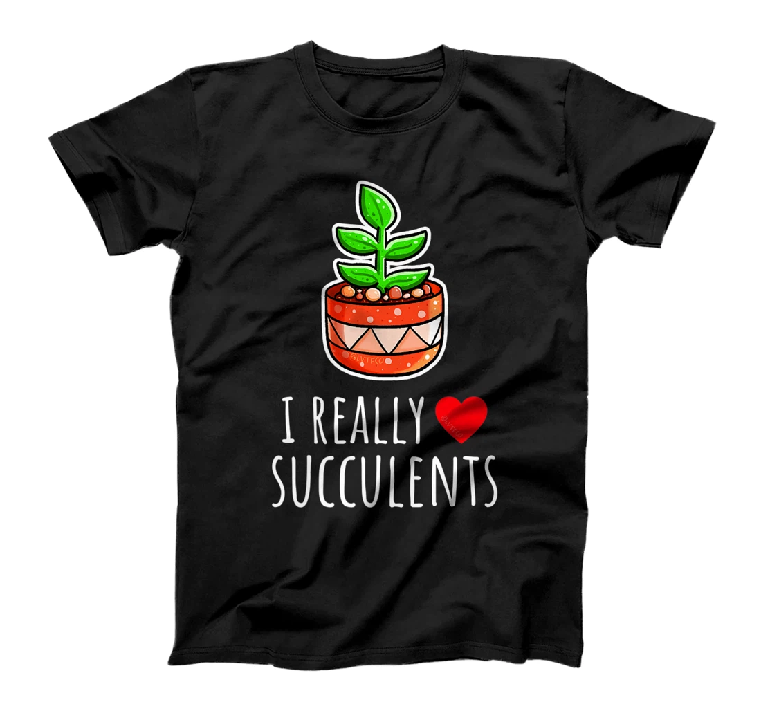 I Really Love Succulents Cute Minimalist Illustration T-Shirt, Kid T-Shirt and Women T-Shirt