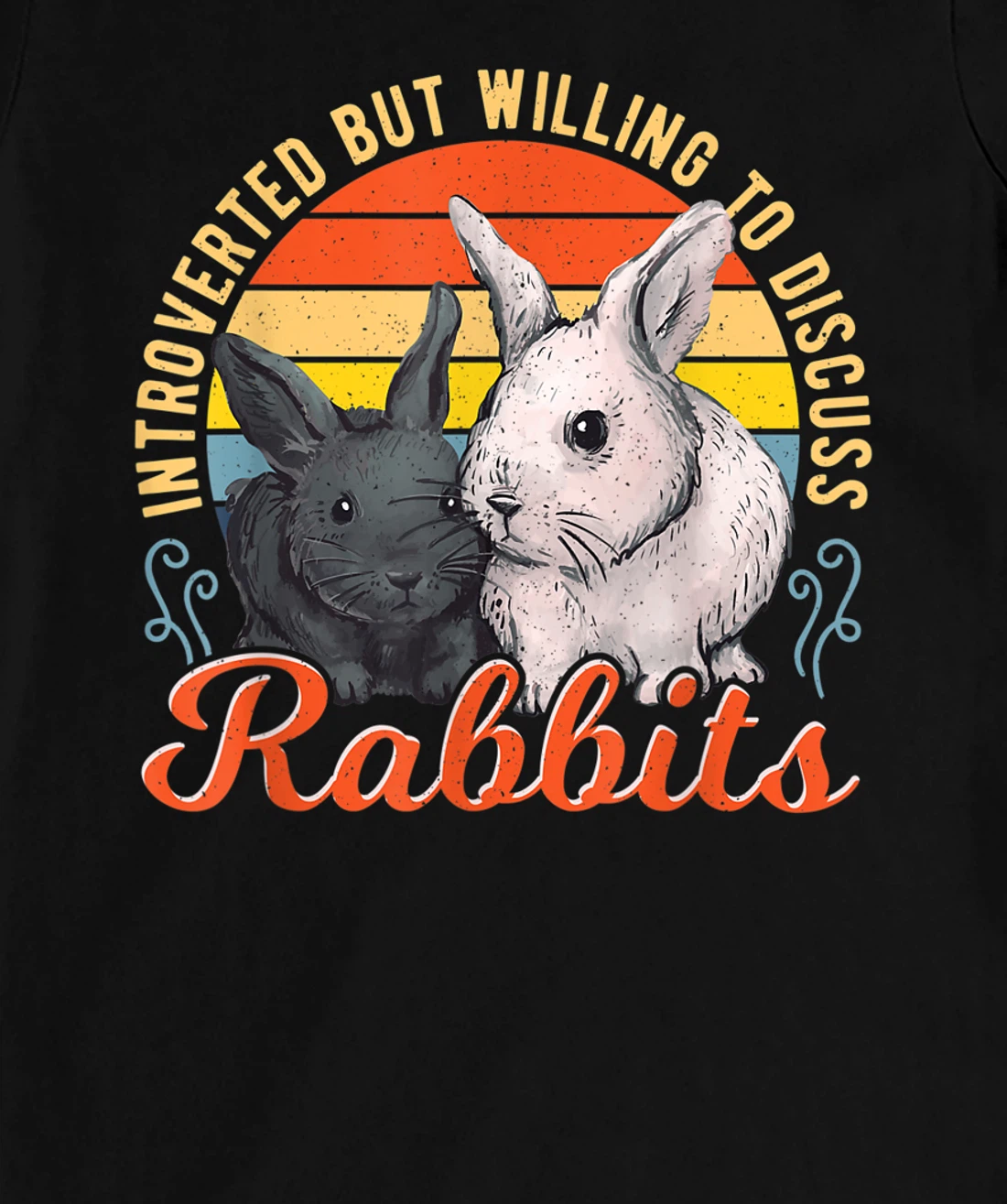 Introverted but Willing to Discuss Rabbits Bunny Pet Retro T-Shirt, Kid T-Shirt and Women T-Shirt