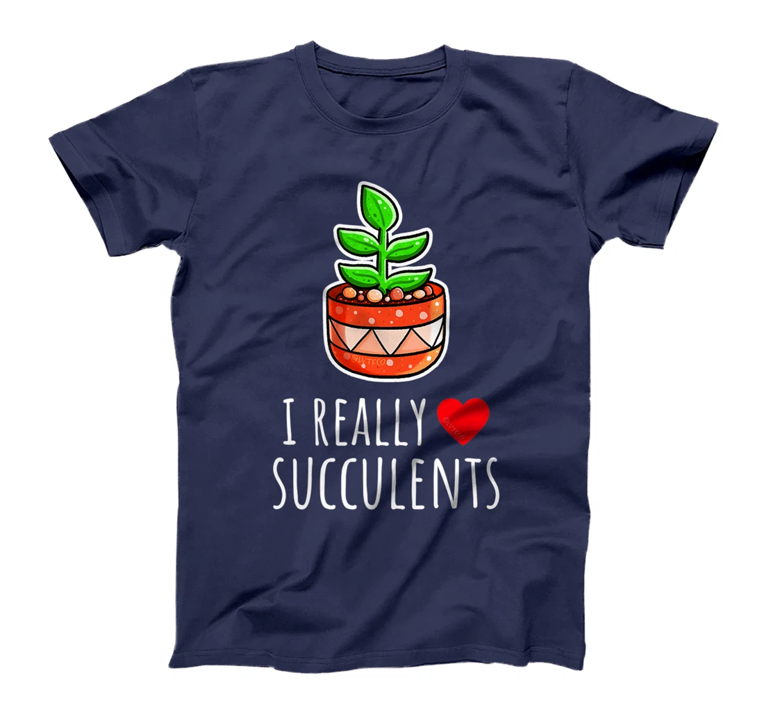 I Really Love Succulents Cute Minimalist Illustration T-Shirt, Kid T-Shirt and Women T-Shirt