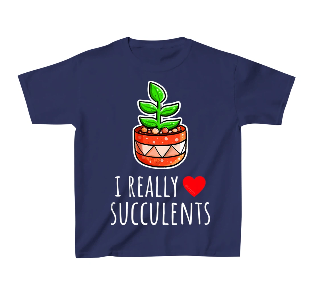 I Really Love Succulents Cute Minimalist Illustration T-Shirt, Kid T-Shirt and Women T-Shirt