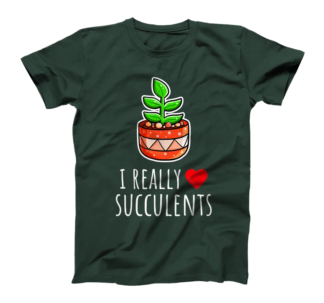 I Really Love Succulents Cute Minimalist Illustration T-Shirt, Kid T-Shirt and Women T-Shirt