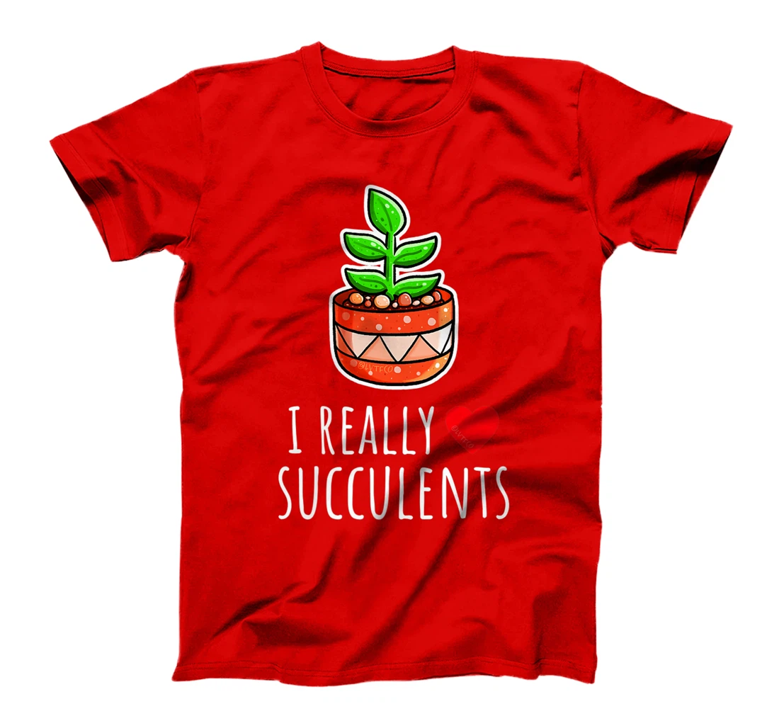 I Really Love Succulents Cute Minimalist Illustration T-Shirt, Kid T-Shirt and Women T-Shirt