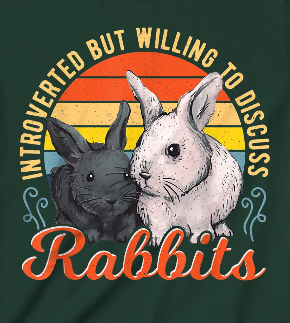 Introverted but Willing to Discuss Rabbits Bunny Pet Retro T-Shirt, Kid T-Shirt and Women T-Shirt