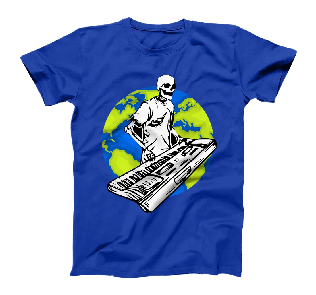 Skeleton Piano Player Earth Day Save The Planet Pianist T-Shirt