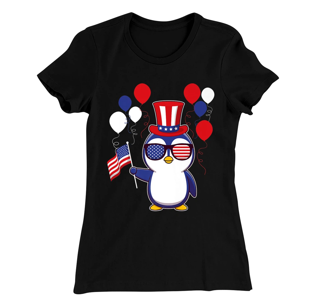 Independence Penguin 4th of July funny american pinguin T-Shirt, Kid T-Shirt and Women T-Shirt