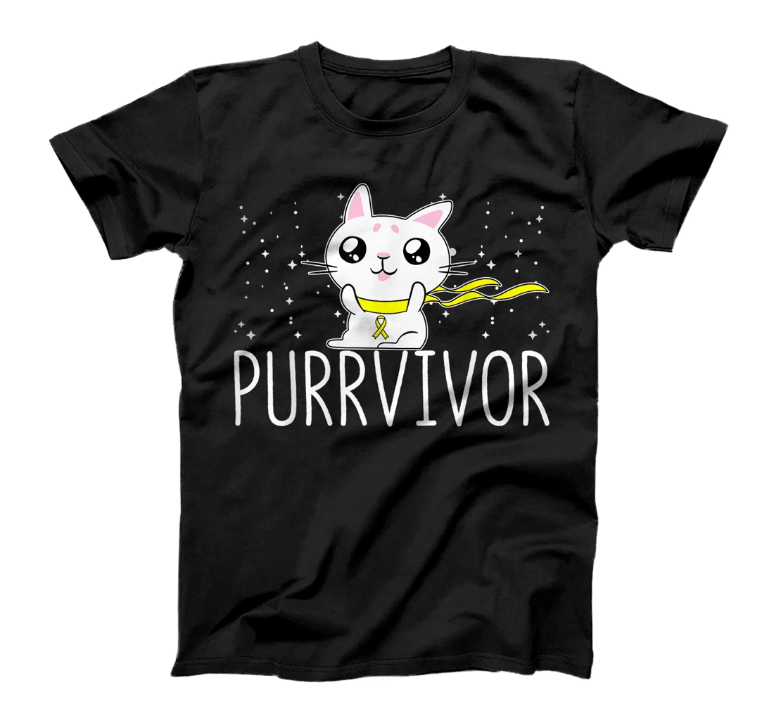 Bone Cancer Awareness Survivor Cat Purrvivor T-Shirt, Women T-Shirt
