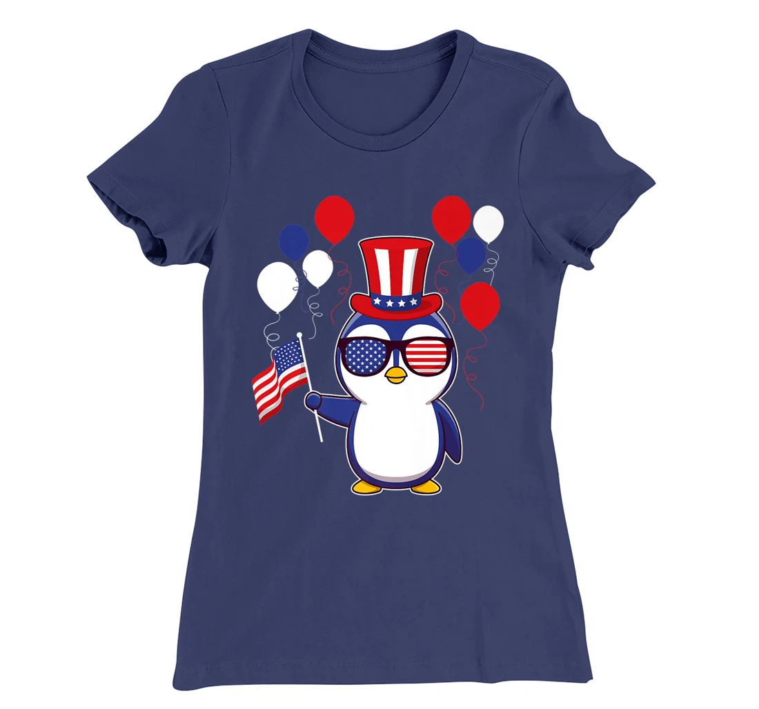 Independence Penguin 4th of July funny american pinguin T-Shirt, Kid T-Shirt and Women T-Shirt