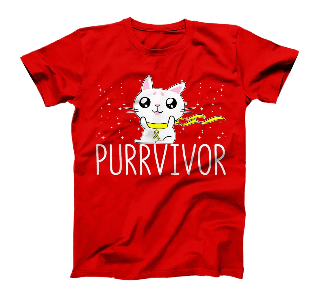 Bone Cancer Awareness Survivor Cat Purrvivor T-Shirt, Women T-Shirt