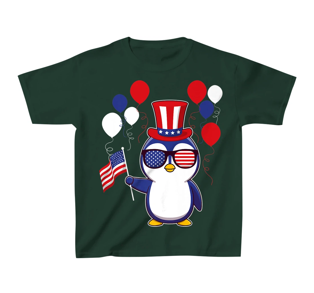 Independence Penguin 4th of July funny american pinguin T-Shirt, Kid T-Shirt and Women T-Shirt