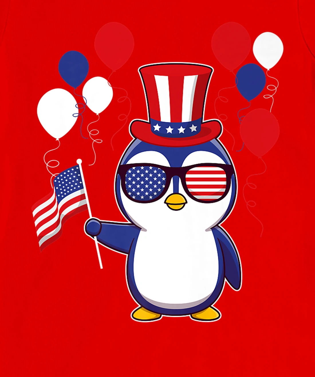 Independence Penguin 4th of July funny american pinguin T-Shirt, Kid T-Shirt and Women T-Shirt