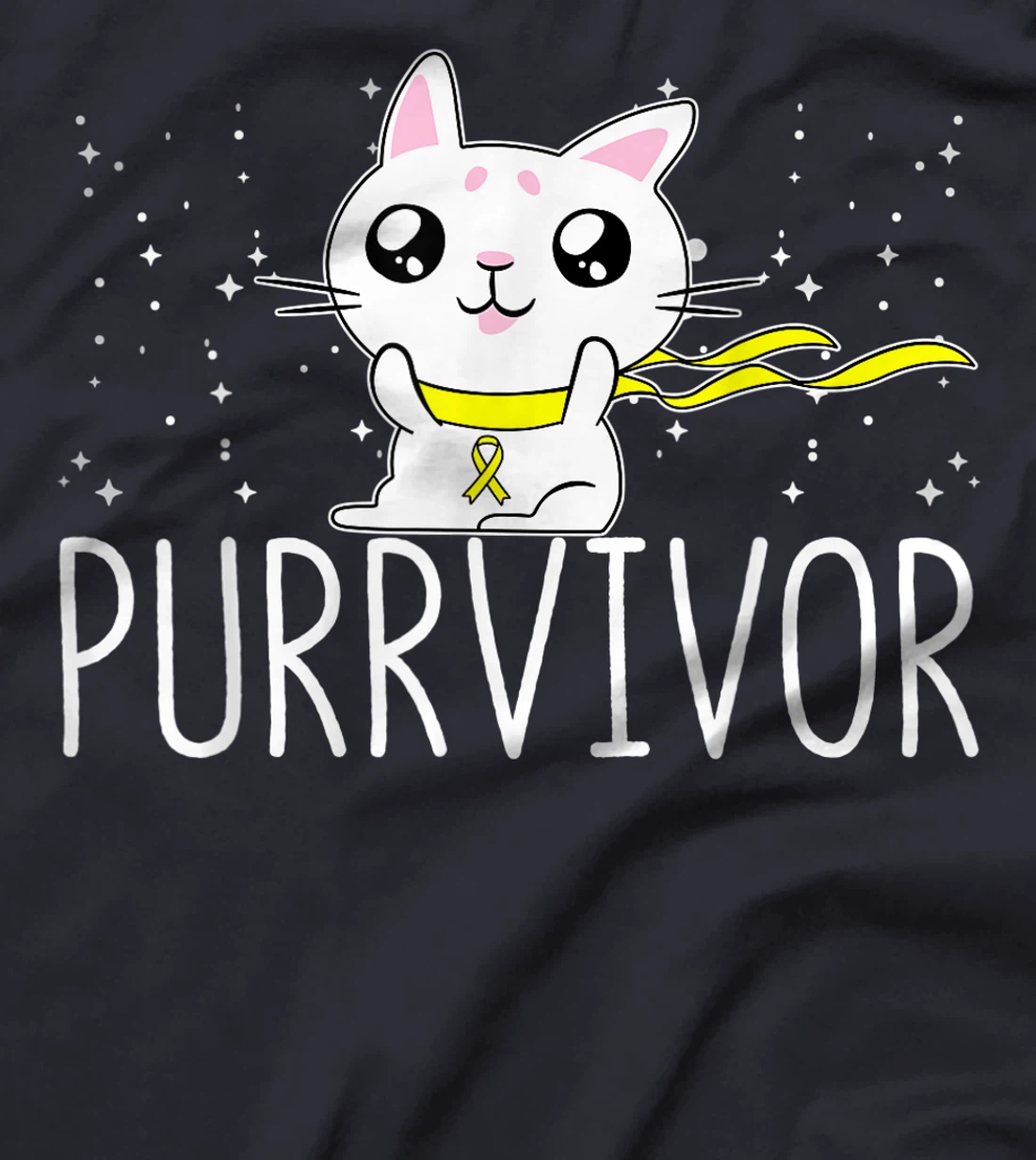 Bone Cancer Awareness Survivor Cat Purrvivor T-Shirt, Women T-Shirt