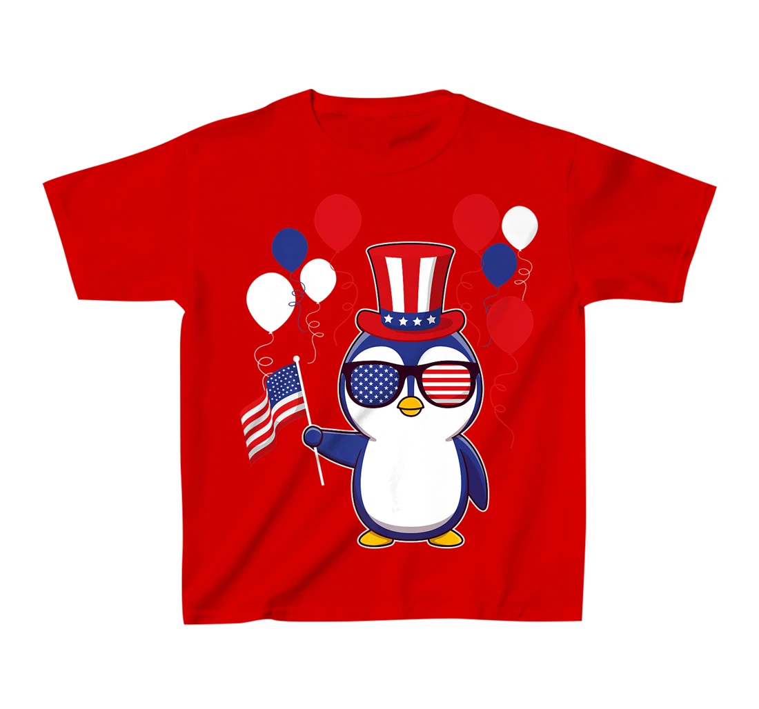 Independence Penguin 4th of July funny american pinguin T-Shirt, Kid T-Shirt and Women T-Shirt