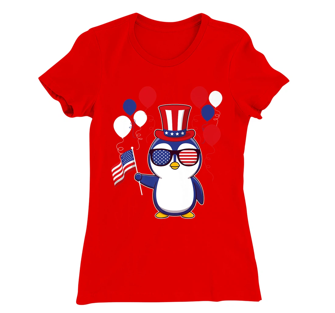 Independence Penguin 4th of July funny american pinguin T-Shirt, Kid T-Shirt and Women T-Shirt